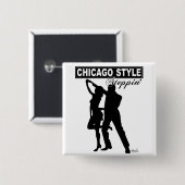 De Button van Steppin van de Stijl van Chicago (Voorkant /achterkant)
