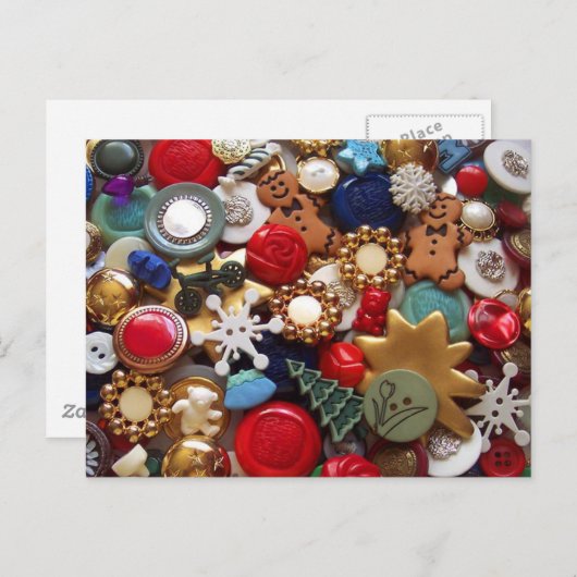 De Buttonnen van het Man van de Peperkoek van Feestdagenkaart (Voorkant / Achterkant)