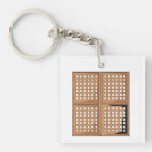 De Buttonnen van het Venster van Shell van het Kap Sleutelhanger (Voorkant)