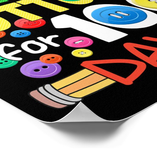 De Buttonnen van mijn leraar voor 100 Days Fun Sch Poster (Hoek)