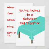 De buur krijgt Gezamenlijke Uitnodigingen, past aa Kaart (Voorkant / Achterkant)