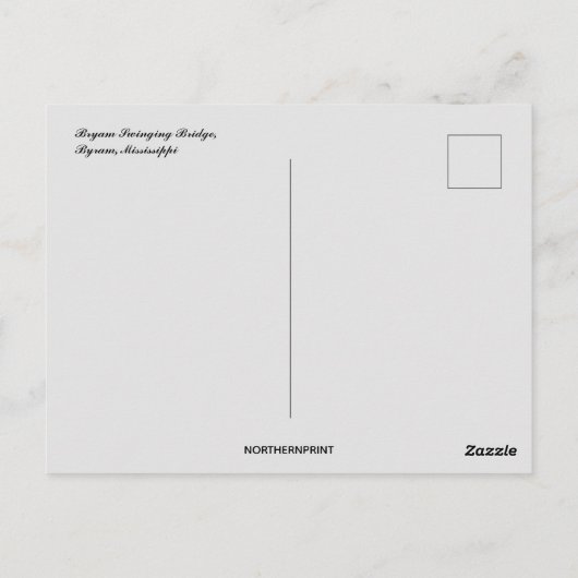 De Byram Swinging Bridge in de Amerikaanse staat M Briefkaart (Achterkant)