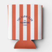 De Cabin Club Custom Crest Red Park Stripe Blikjeskoeler (Achterkant)