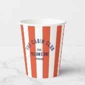 De Cabin Club Custom Crest Red Park Stripe Papieren Bekers (Achterkant)