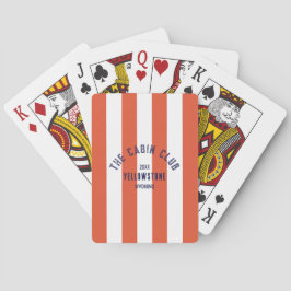 De Cabin Club Custom Crest Red Park Stripe Pokerkaarten