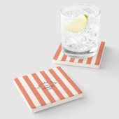 De Cabin Club Custom Crest Red Park Stripe Stenen Onderzetter (Zijkant)