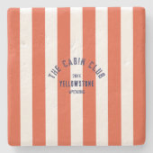 De Cabin Club Custom Crest Red Park Stripe Stenen Onderzetter (Voorkant)