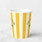 De Cabin Club Custom Crest Yellow Park Stripe Papieren Bekers (Links)