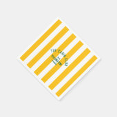 De Cabin Club Custom Crest Yellow Park Stripe Servet (Hoek)