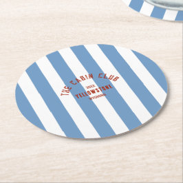 De Cabin Crew Custom Crest Blauwe Park Streep Ronde Kartonnen Onderzetter