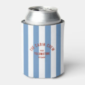 De Cabin Crew Custom Crest Blue Park Stripe Blikjeskoeler (Blikje Voorkant)