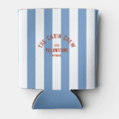 De Cabin Crew Custom Crest Blue Park Stripe Blikjeskoeler (Voorkant)