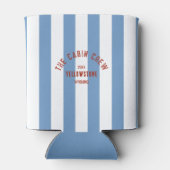 De Cabin Crew Custom Crest Blue Park Stripe Blikjeskoeler (Achterkant)