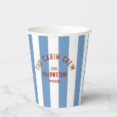 De Cabin Crew Custom Crest Blue Park Stripe Papieren Bekers (Achterkant)