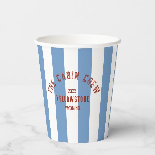 De Cabin Crew Custom Crest Blue Park Stripe Papieren Bekers (Achterkant)
