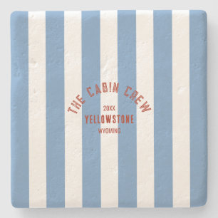 De Cabin Crew Custom Crest Blue Park Stripe Stenen Onderzetter