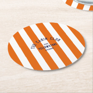 De Cabin Crew Custom Crest Orange Park Streep Ronde Kartonnen Onderzetter