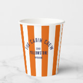 De Cabin Crew Custom Crest Sinaasappel Park Stripe Papieren Bekers (Achterkant)