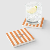 De Cabin Crew Custom Crest Sinaasappel Park Stripe Stenen Onderzetter (Zijkant)