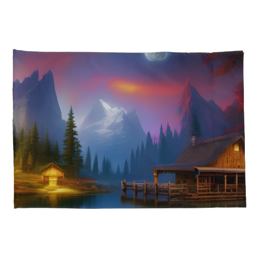 De Cabin in de Cove onder de maan Kussensloop (Achterkant-Rechts)