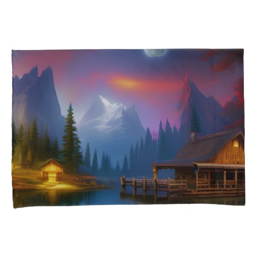 De Cabin in de Cove onder de maan Kussensloop (Voorkant-Rechts)