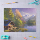 De Cabine bij de Mountain Stream Tissuepapier (Craft)