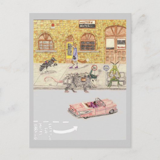 De cabinebestuurder en de Cadillac Briefkaart (Voorkant)