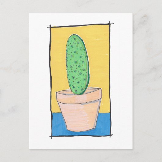 De cactus - oorspronkelijke tekening - piek - kuns briefkaart (Voorkant)