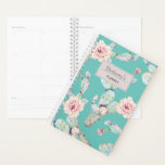 De Cactus van de waterverf met de Moderne Geperson Planner<br><div class="desc">en moderne waterverf cactus kunst op blauwgroen.  gepersonaliseerde planner.</div>