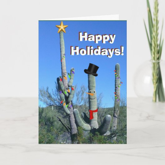 De Cactussen van de Tijd van Kerstmis - Feestdagen Kaart (Voorkant)
