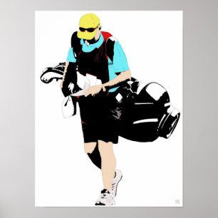 De caddie - originele Golf-kunst Poster
