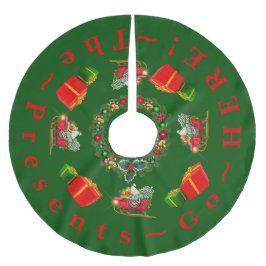 "De Cadeaus Gaan Hier" Traditie Kleuren Groen Rood Kerstboom Rok