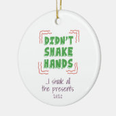 De Cadeaus kerst schudden de handen niet. Keramisch Ornament (Links)