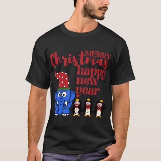 DE CADEAUS VAN MERRY CHRISTMAS PARTIJ ZIJN NIEUW J T-SHIRT (Voorkant)