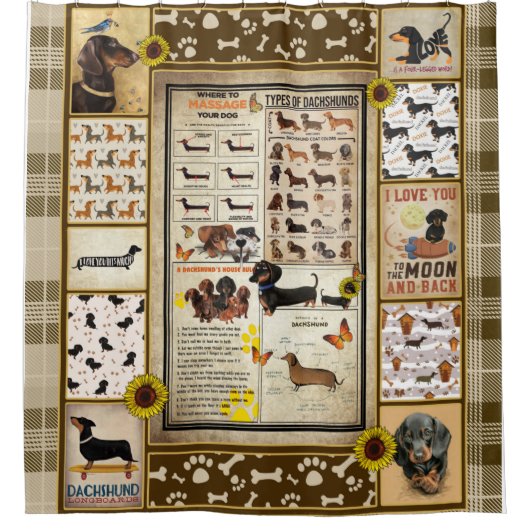 De cadeaus voor Hondenliefhebbers van Dachshund Douchegordijn (Voorkant)