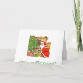 De cadeauswenskaart van de kerstman feestdagen kaart (Achterkant)