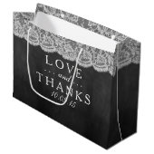 De cadeautassen van het Chalkboard en het Lace Wed Large Cadeautasje (Voorkant Gekanteld)