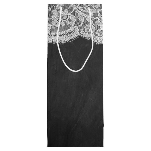 De cadeautassen van het Chalkboard en het Lace Wed Wijn Cadeautas (Achterkant)