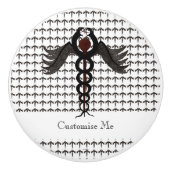 De Caduceus (ondergedompeld) Keramische Knop (Voorkant)