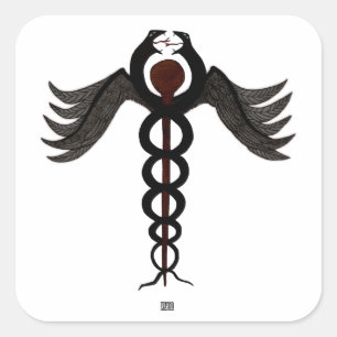 De Caduceus Vierkante Sticker