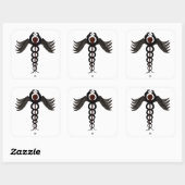 De Caduceus Vierkante Sticker (Vel)