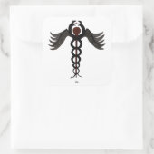 De Caduceus Vierkante Sticker (Tas)