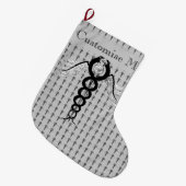 De Caduceus (zwart) Grote Kerstsok (Voorkant (Hangend))