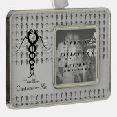 De Caduceus (zwart) Verzilverd Omlijst Ornament (Rechts)