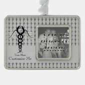 De Caduceus (zwart) Verzilverd Omlijst Ornament (Voorkant)