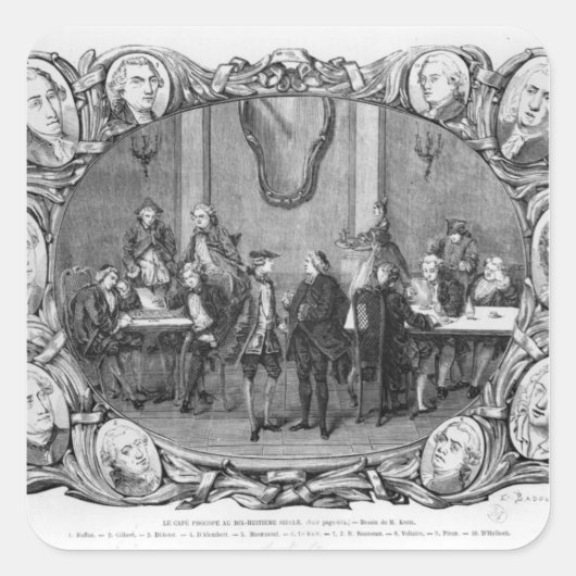 De Cafe Procope Vierkante Sticker (Voorkant)