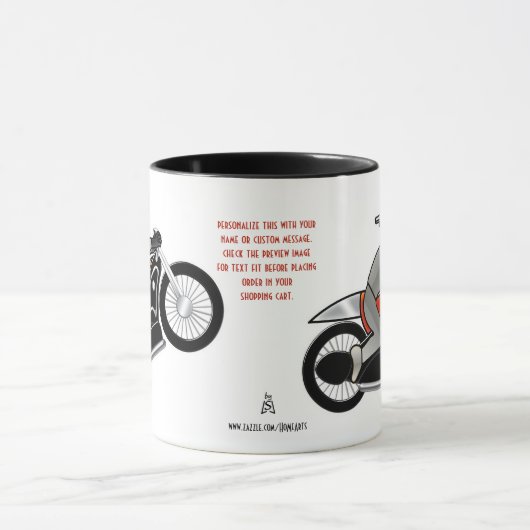 De Cafe Racer (gepersonaliseerde keramische Mok) Mok (Midden)