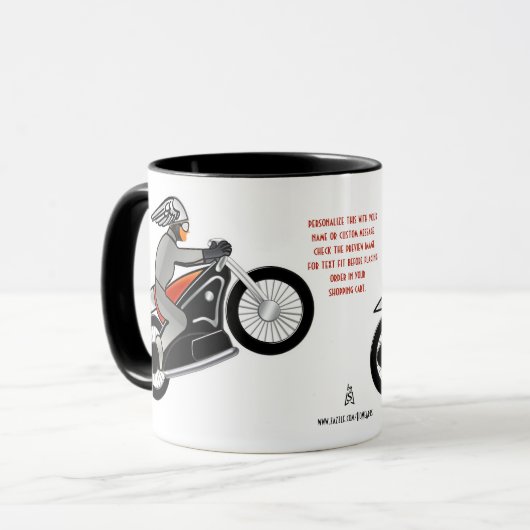 De Cafe Racer (gepersonaliseerde keramische Mok) Mok (Voorkant links)