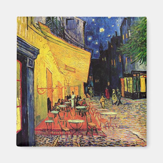 De Cafe Terrace in Arles in Night - van Gogh Magneet (Voorkant)