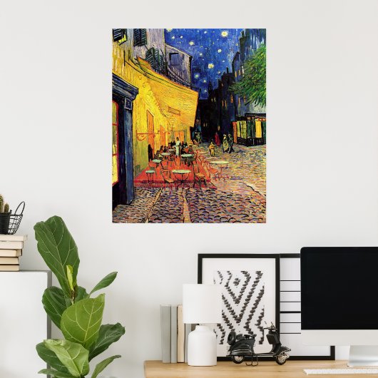 De Cafe Terrace in Arles in Night - van Gogh Poster (Thuiskantoor)